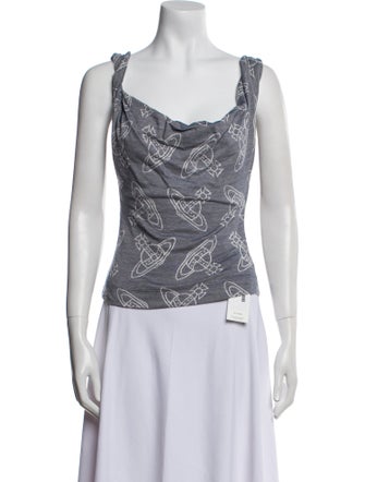Vivienne Westwood Printed Cowl Neck Top