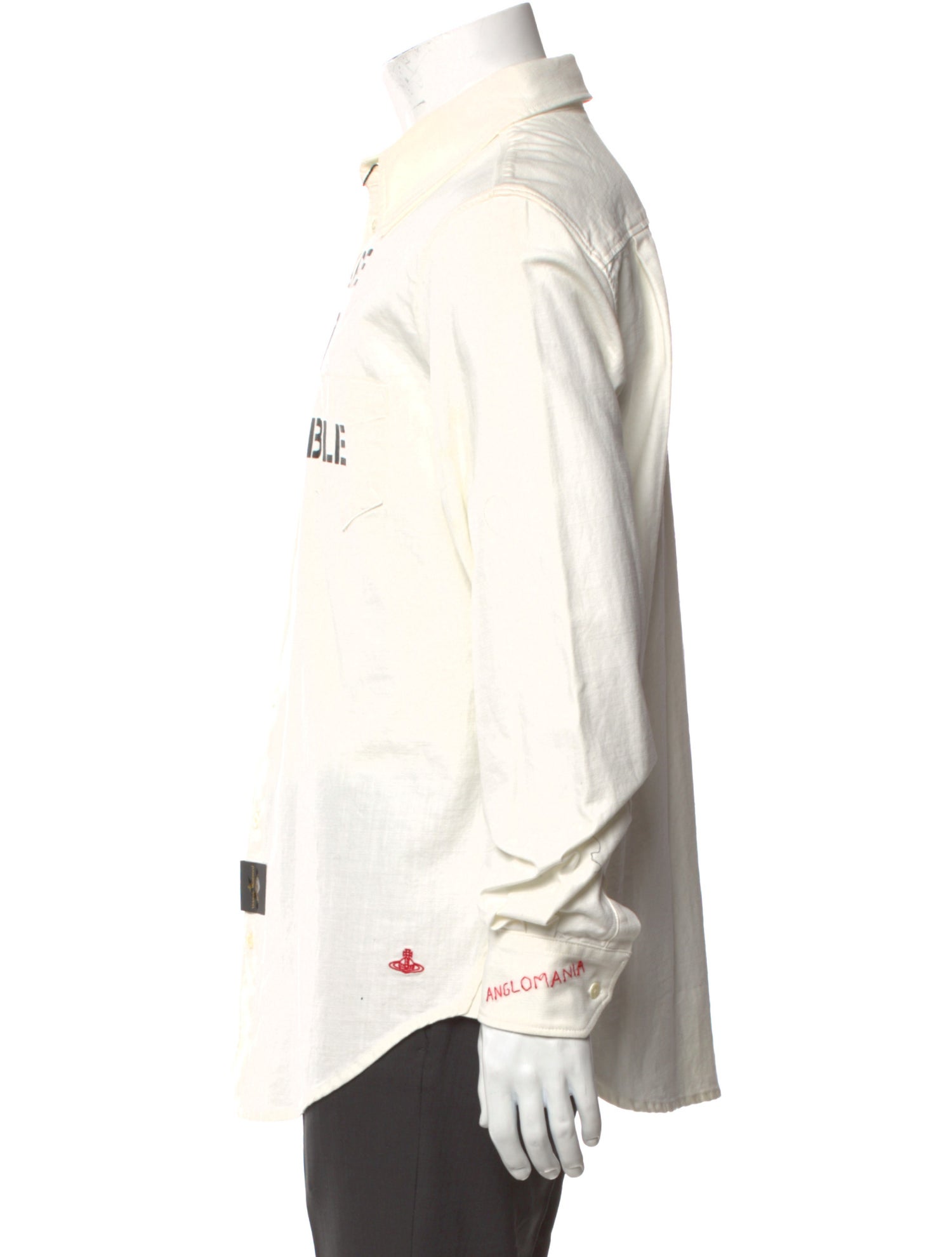 Vivienne Westwood Anglomania Graphic Print Long Sleeve Denim Shirt