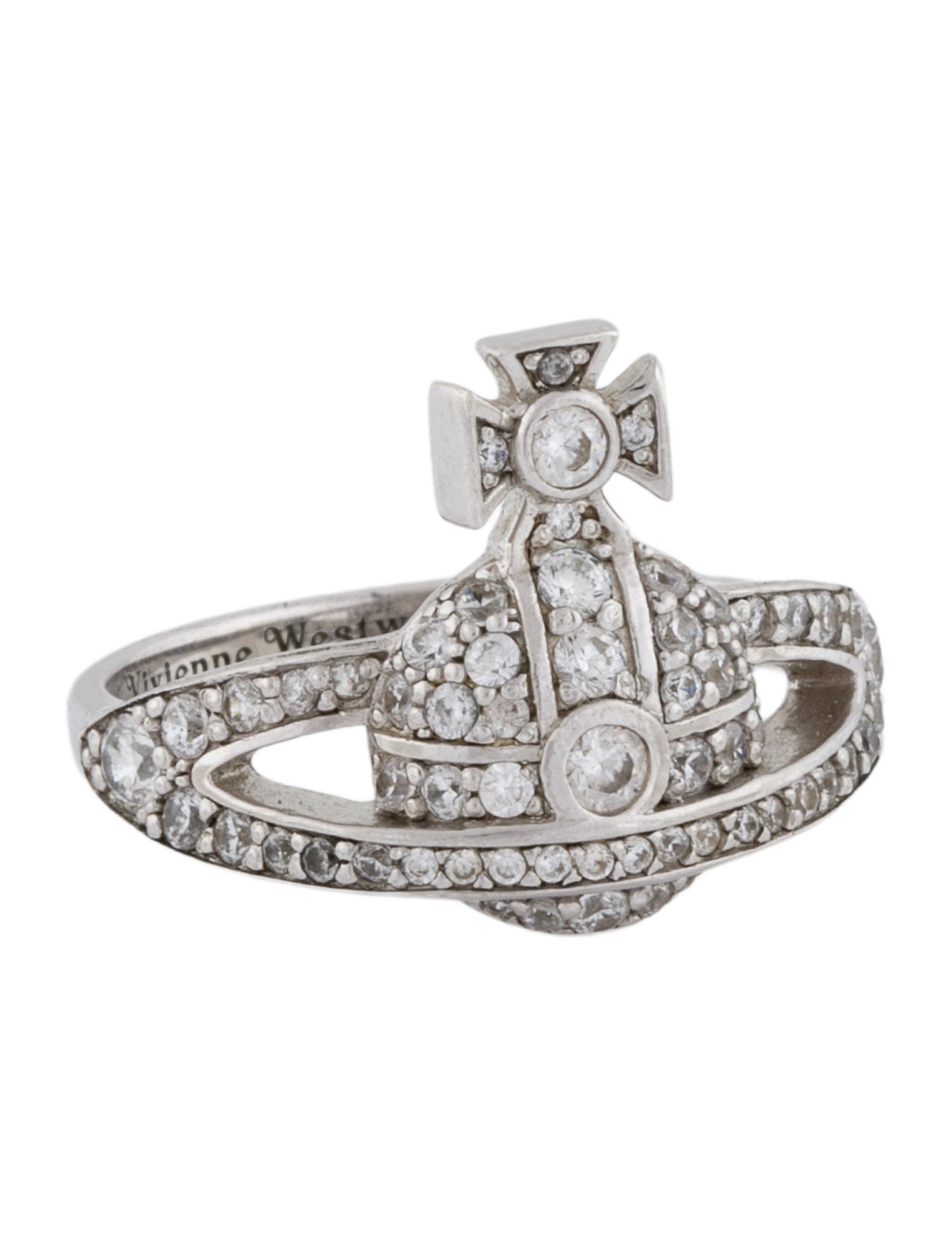 Vivienne Westwood Crystal Mini Orb Cocktail Ring