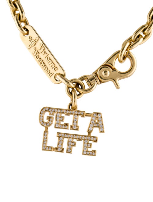 Vivienne Westwood Get A Life Embellished-Charm Choker Necklace