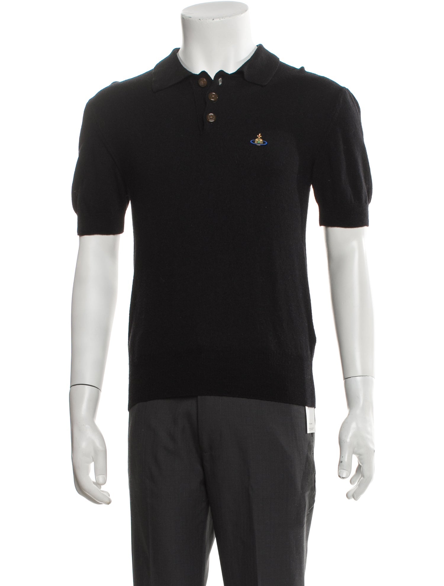 Vivienne Westwood Virgin Wool Mock Neck Polo Sweater