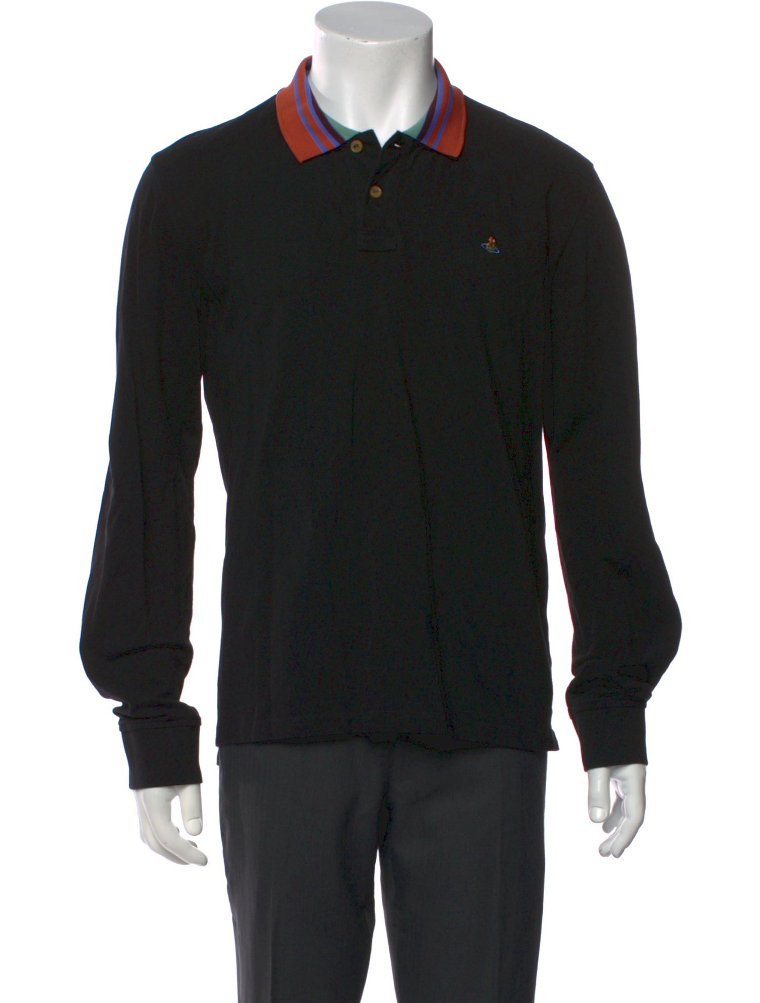 Vivienne Westwood V-Neck Long Sleeve Polo Shirt