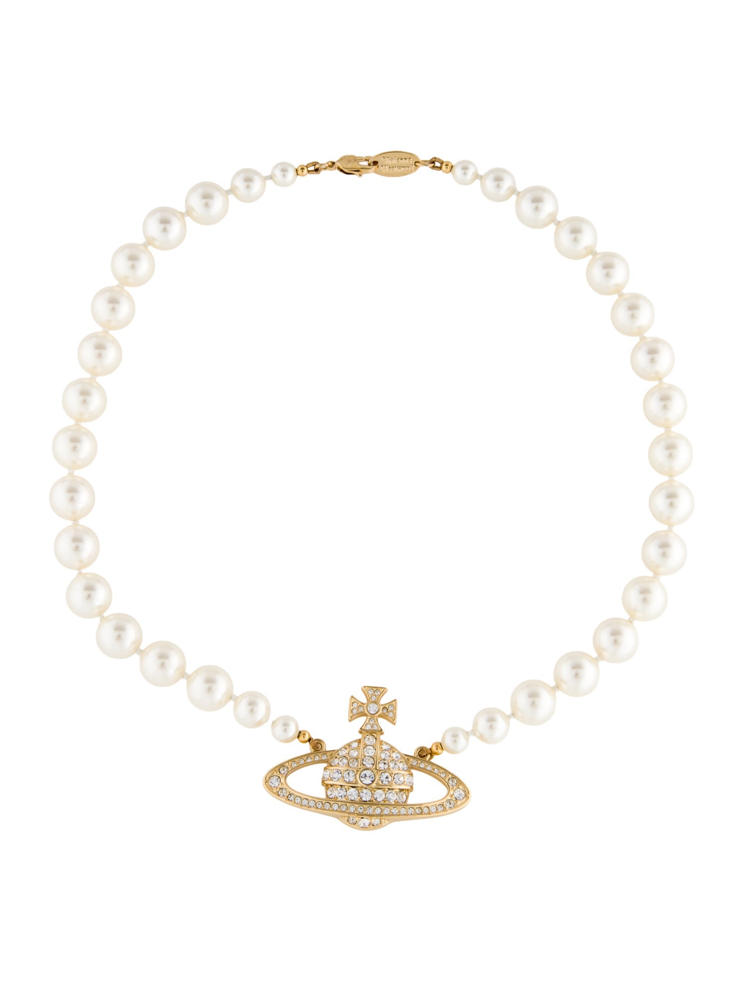 Vivienne Westwood Faux Pearl Bas Relief Orb Choker