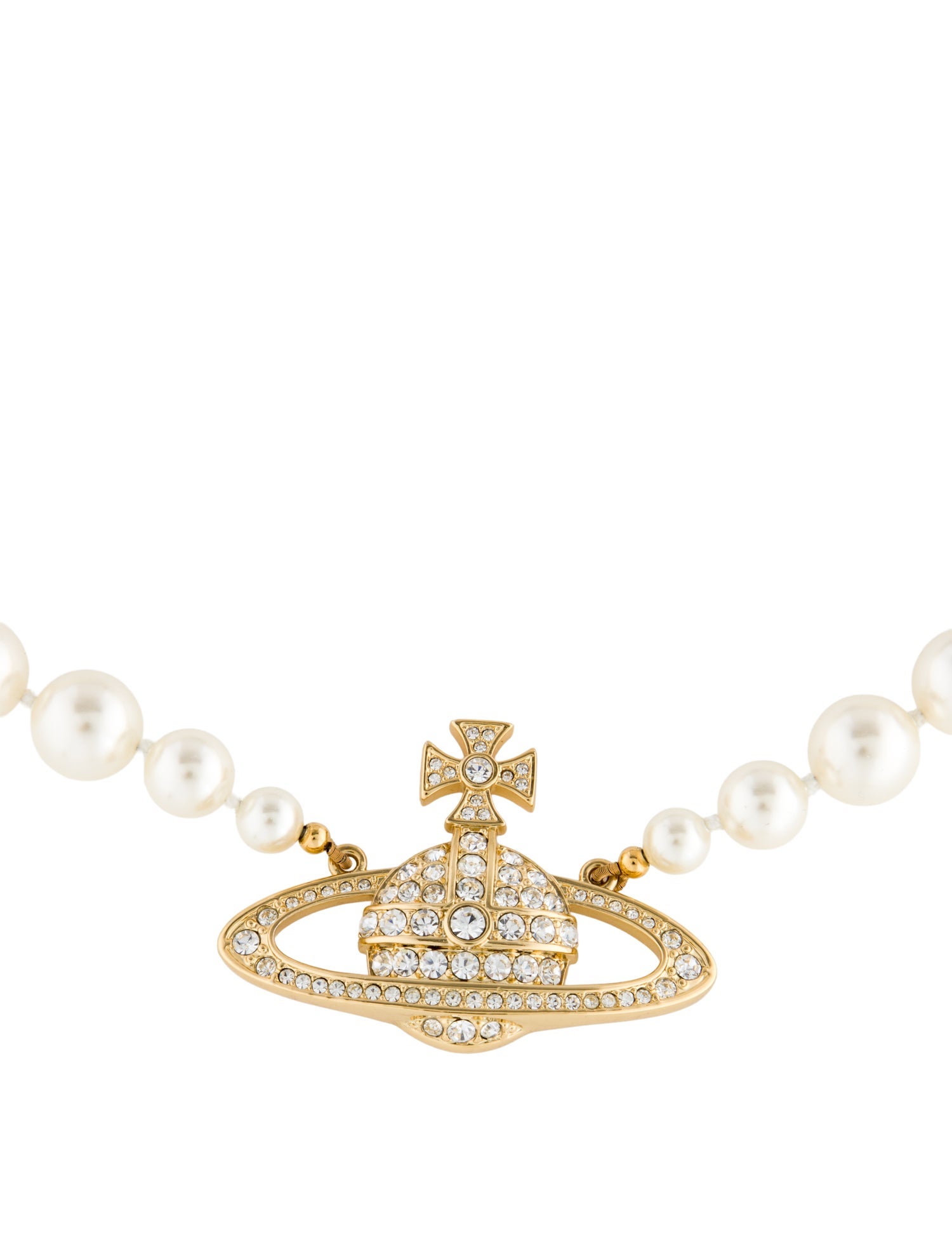 Vivienne Westwood Faux Pearl Bas Relief Orb Choker