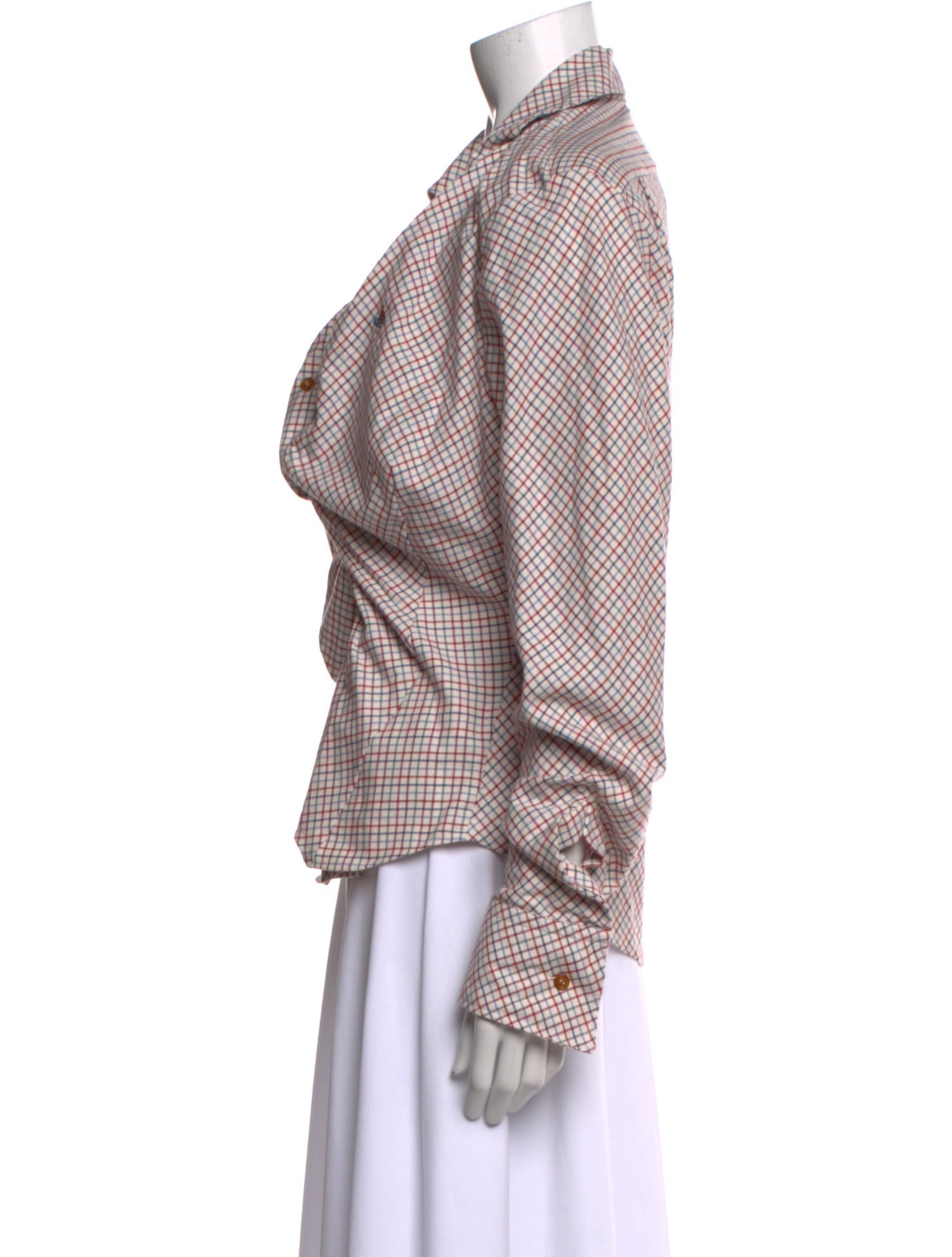 Vivienne Westwood Plaid Print Long Sleeve Button-Up Top