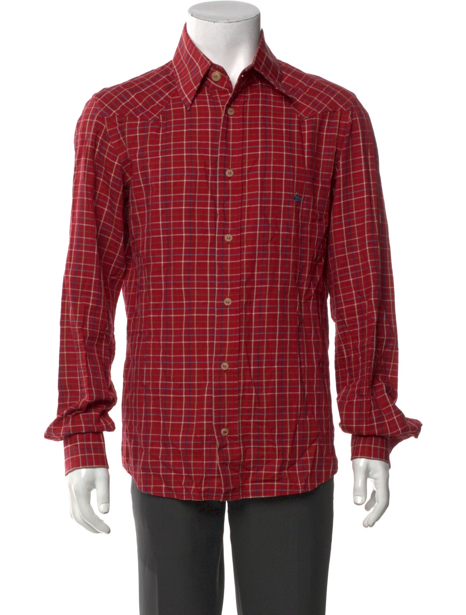 Vivienne Westwood Plaid Print Long Sleeve Shirt