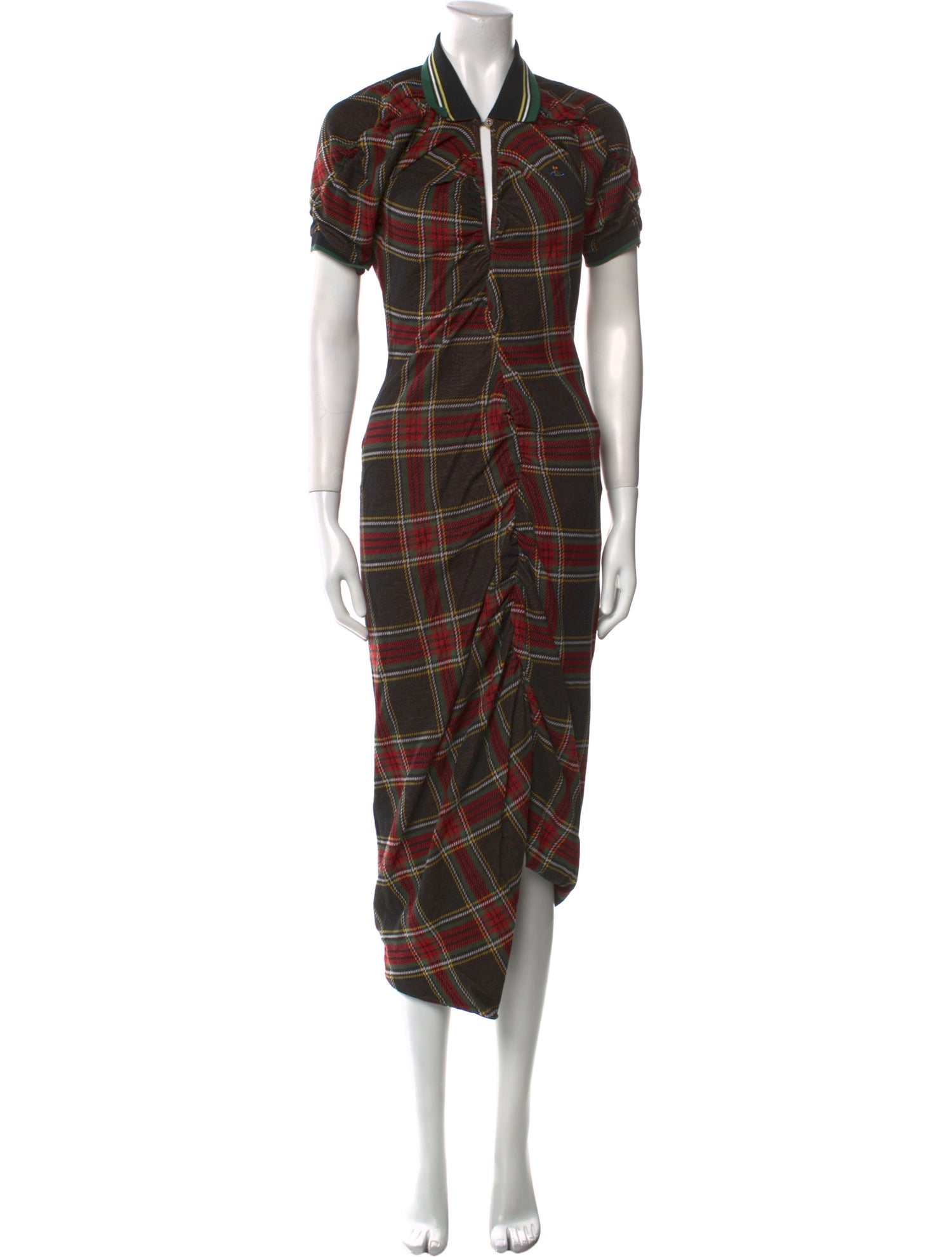 The RealReal Plaid Print Long Dress