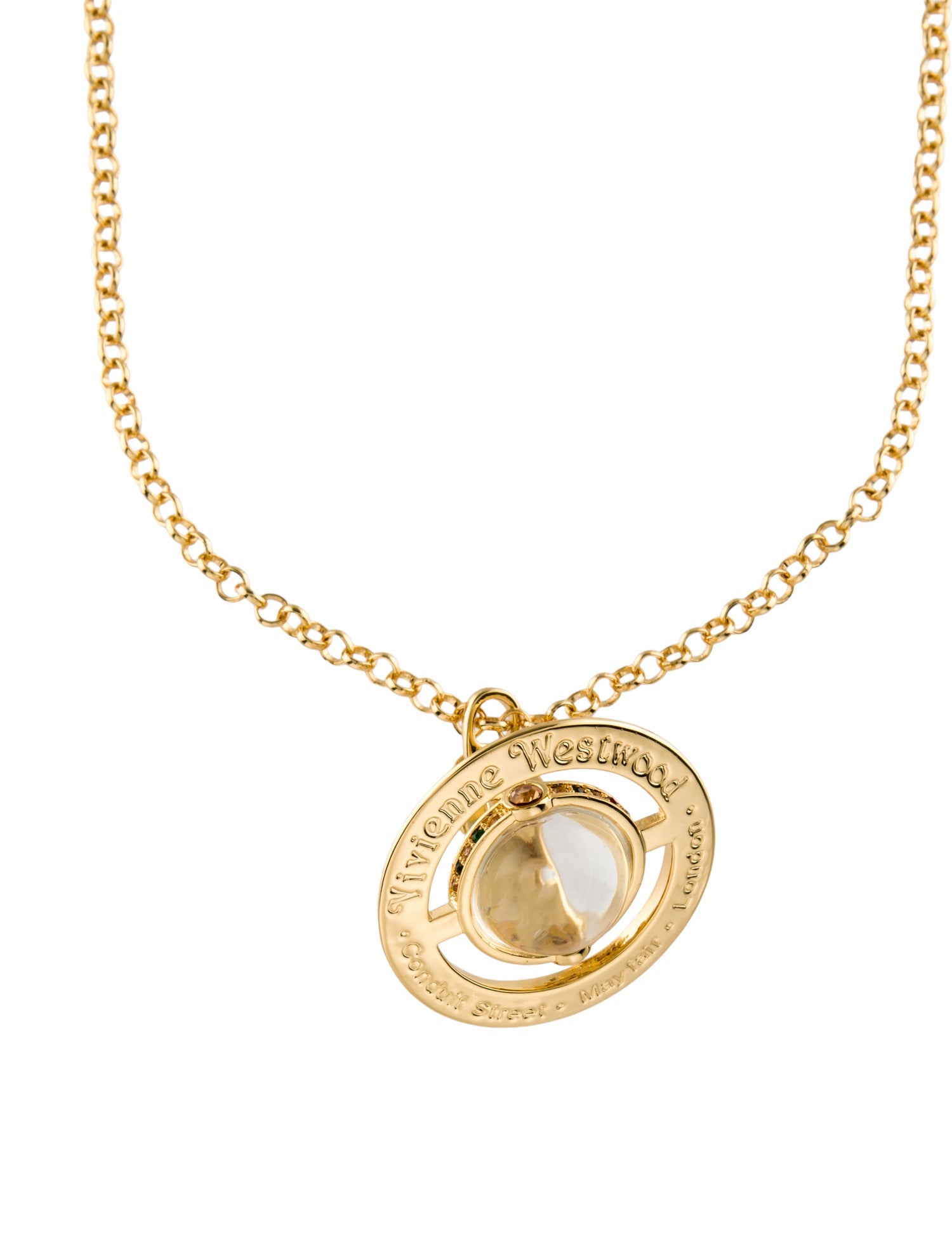 Vivienne Westwood Crystal & Resin Large Orb Pendant Necklace