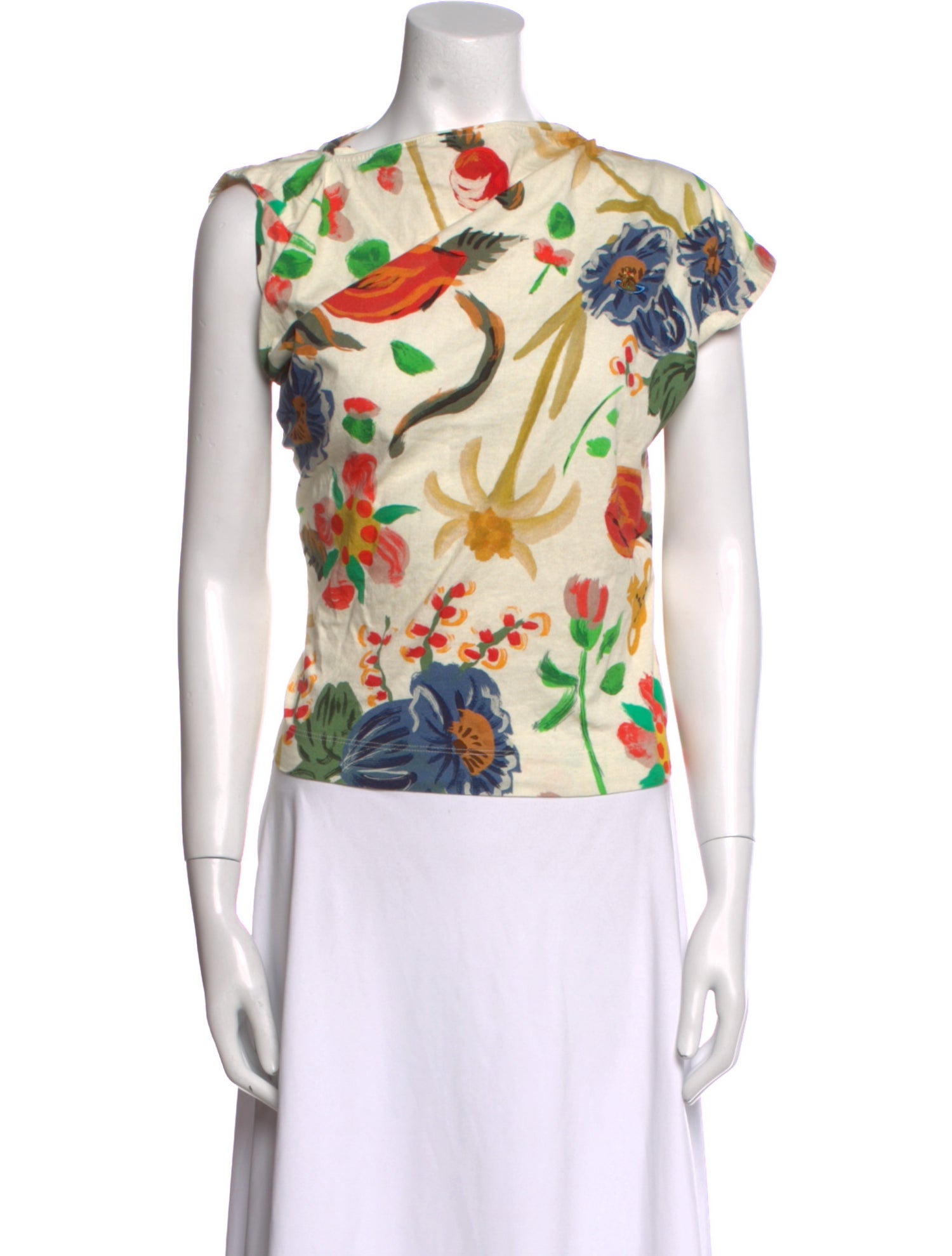 Vivienne Westwood Floral Print Bateau Neckline Top