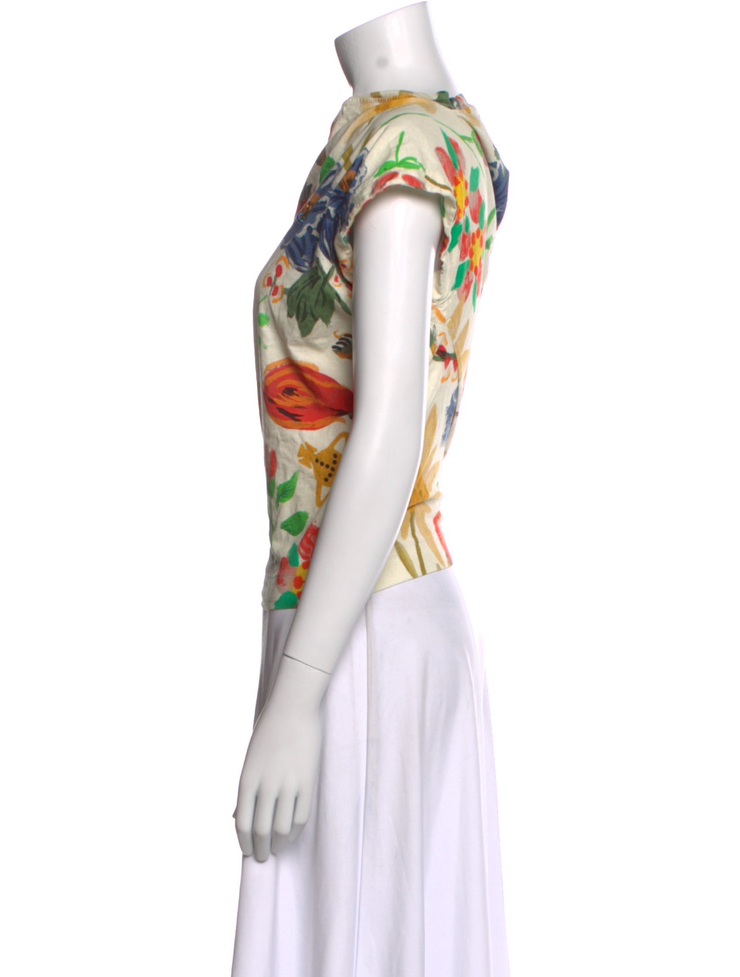 Vivienne Westwood Floral Print Bateau Neckline Top