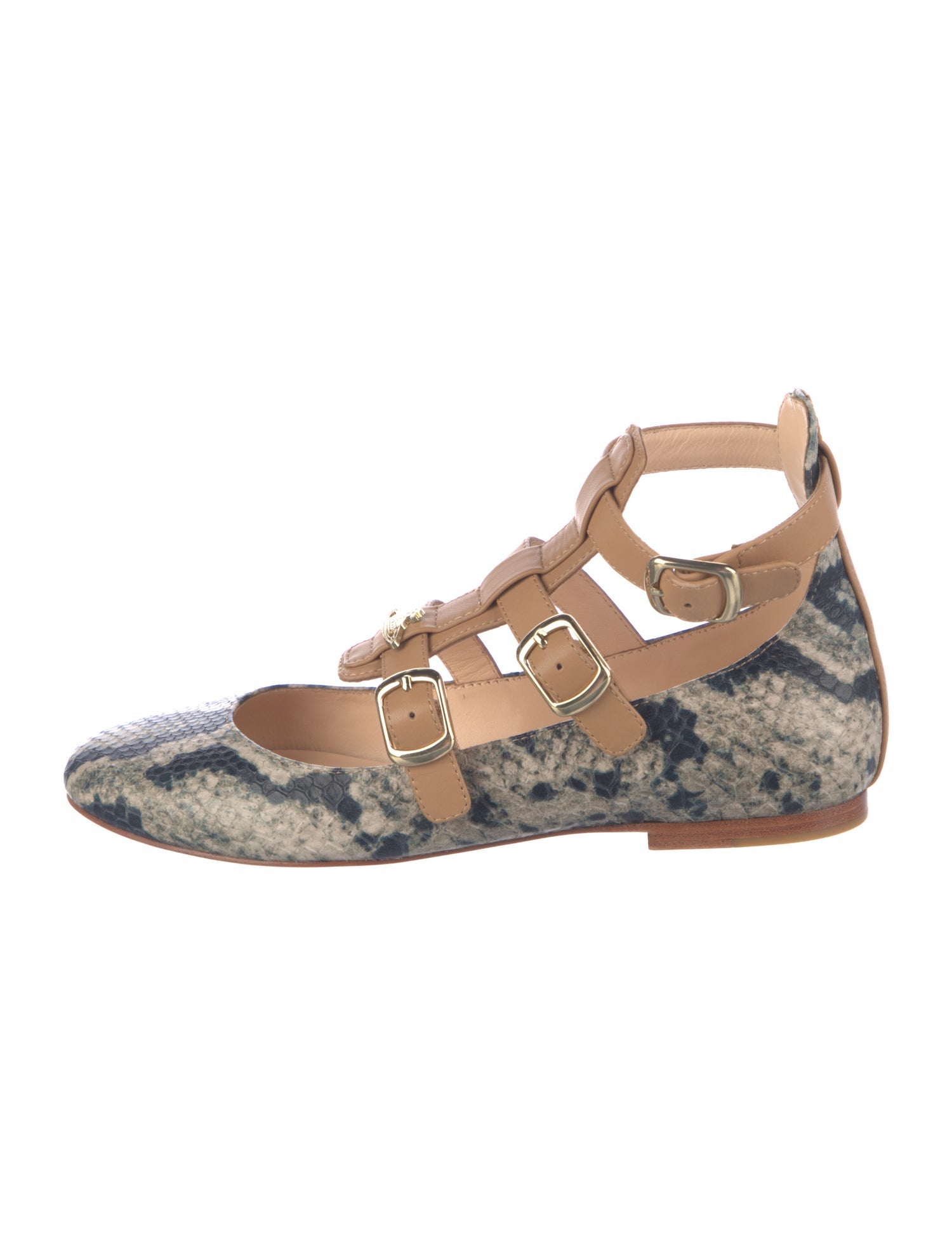 Vivienne Westwood Embossed Leather Animal Print Flats