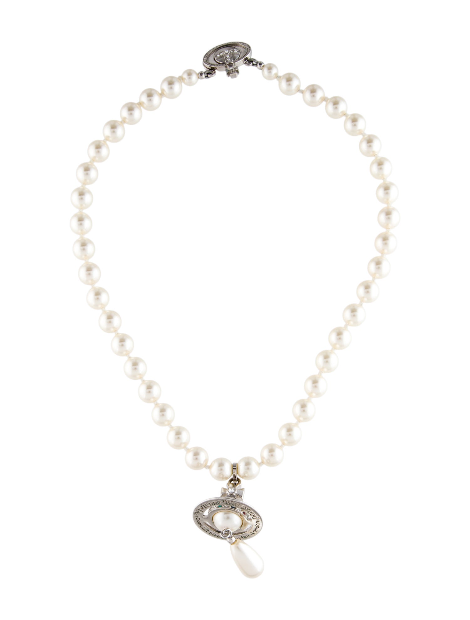 Vivienne Westwood Faux Pearl One Row Drop Choker