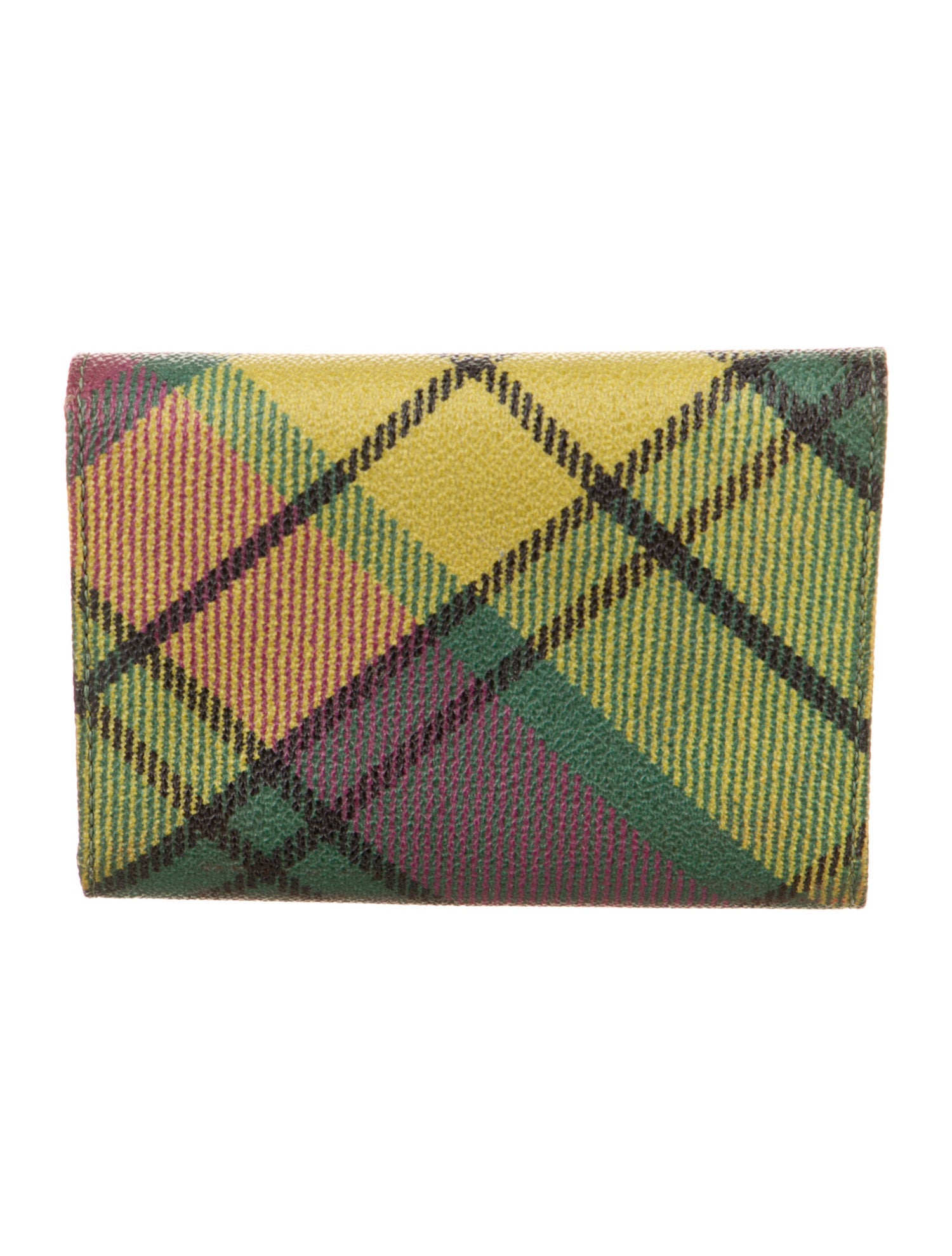Vivienne Westwood Leather Plaid Print Trifold Wallet