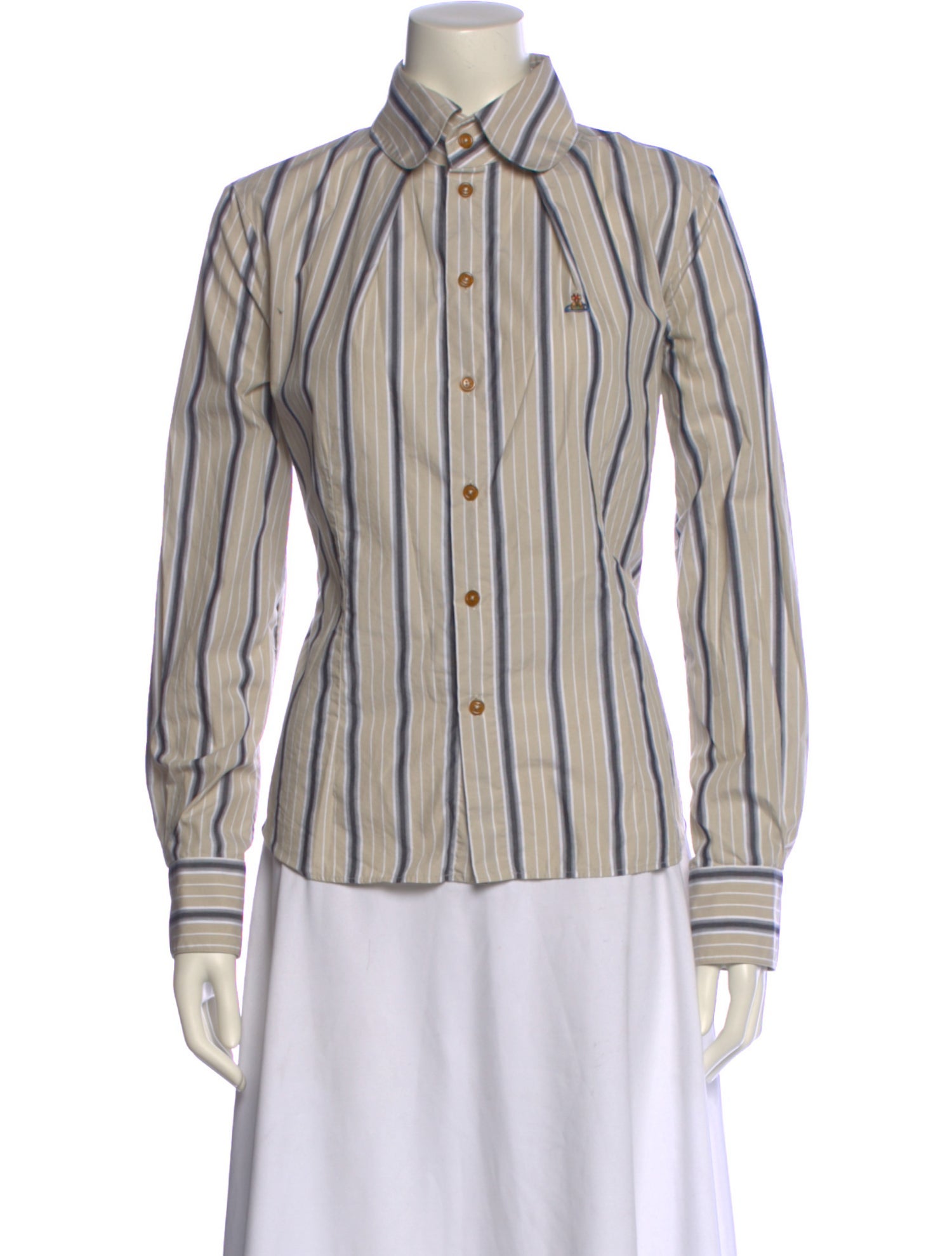 Vivienne Westwood Striped Long Sleeve Button-Up Top
