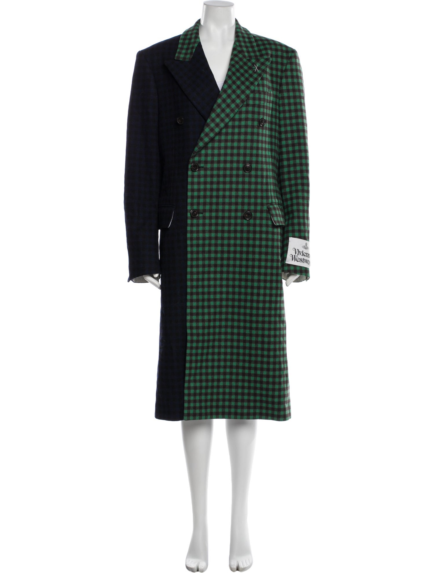 Vivienne Westwood Virgin Wool Plaid Print Trench Coat