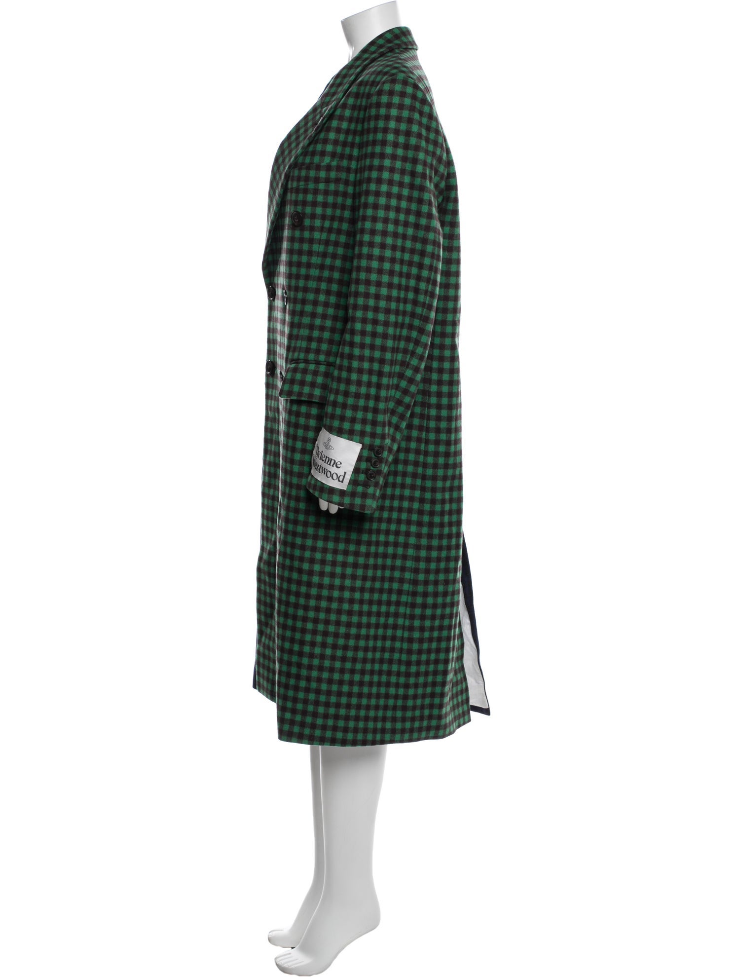 Vivienne Westwood Virgin Wool Plaid Print Trench Coat