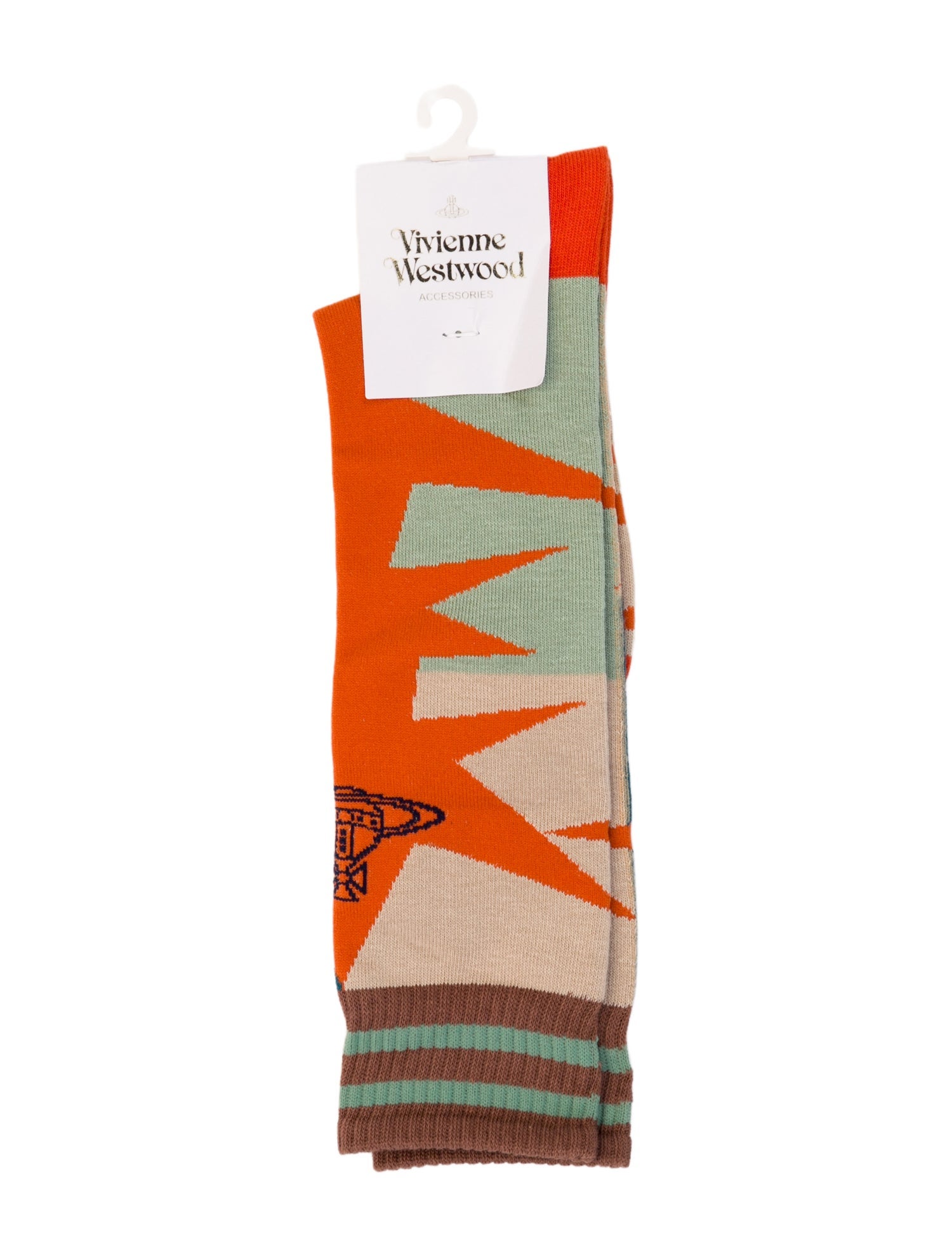 Vivienne Westwood pattern print long socks w/Tags