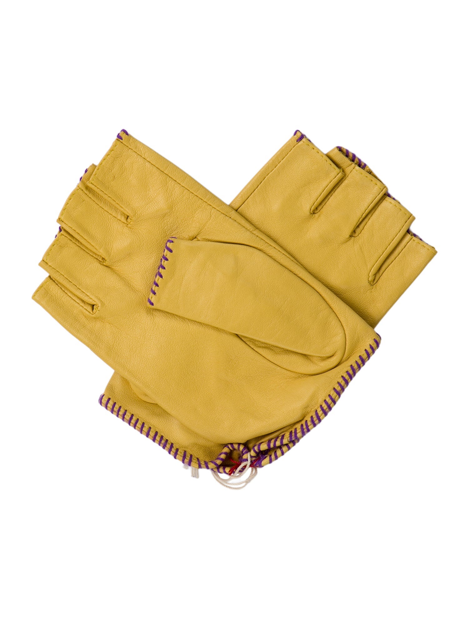 Vivienne Westwood leather cutouts hand gloves w/Tags