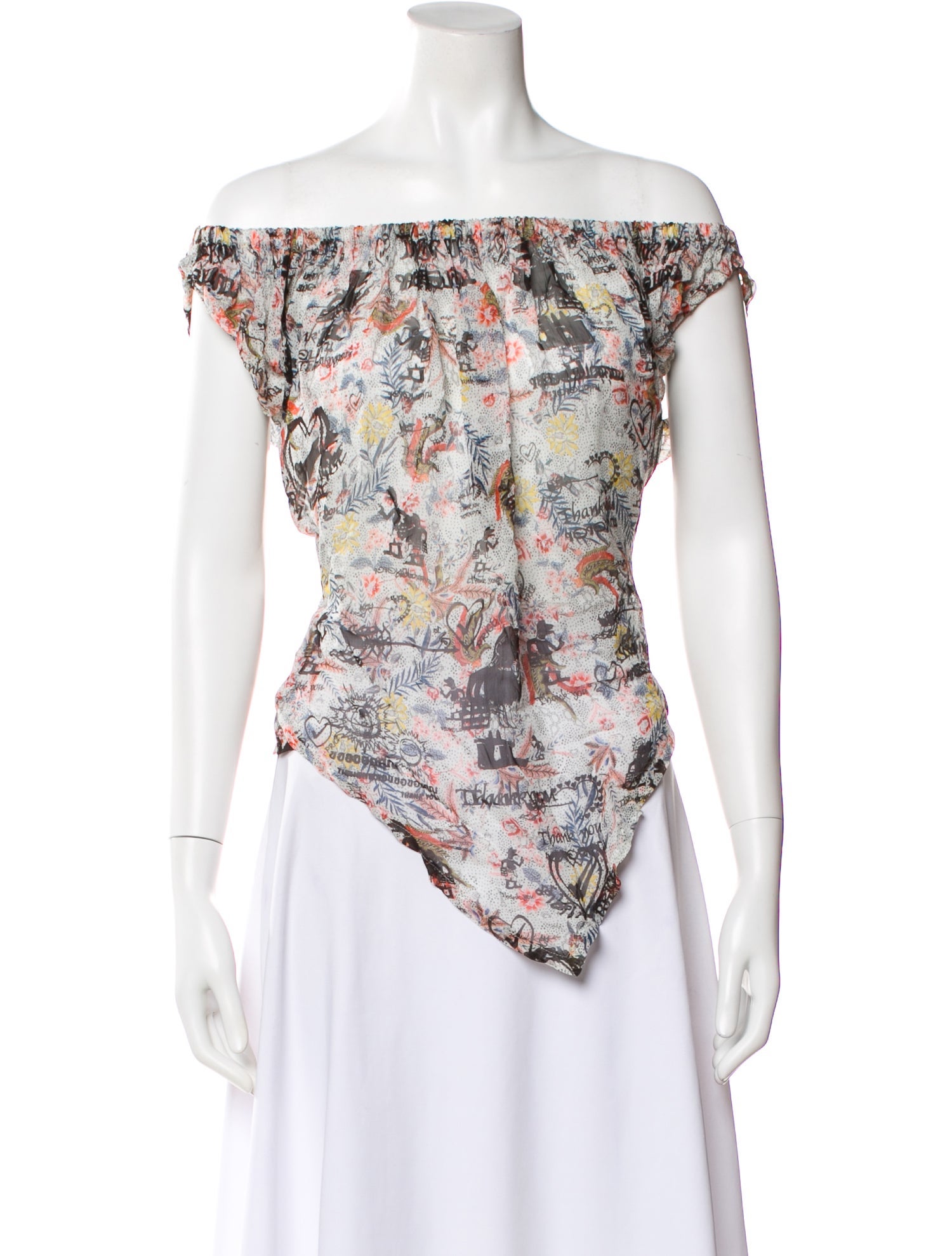 Vivienne Westwood Graphic Print Off-The-Shoulder Blouse