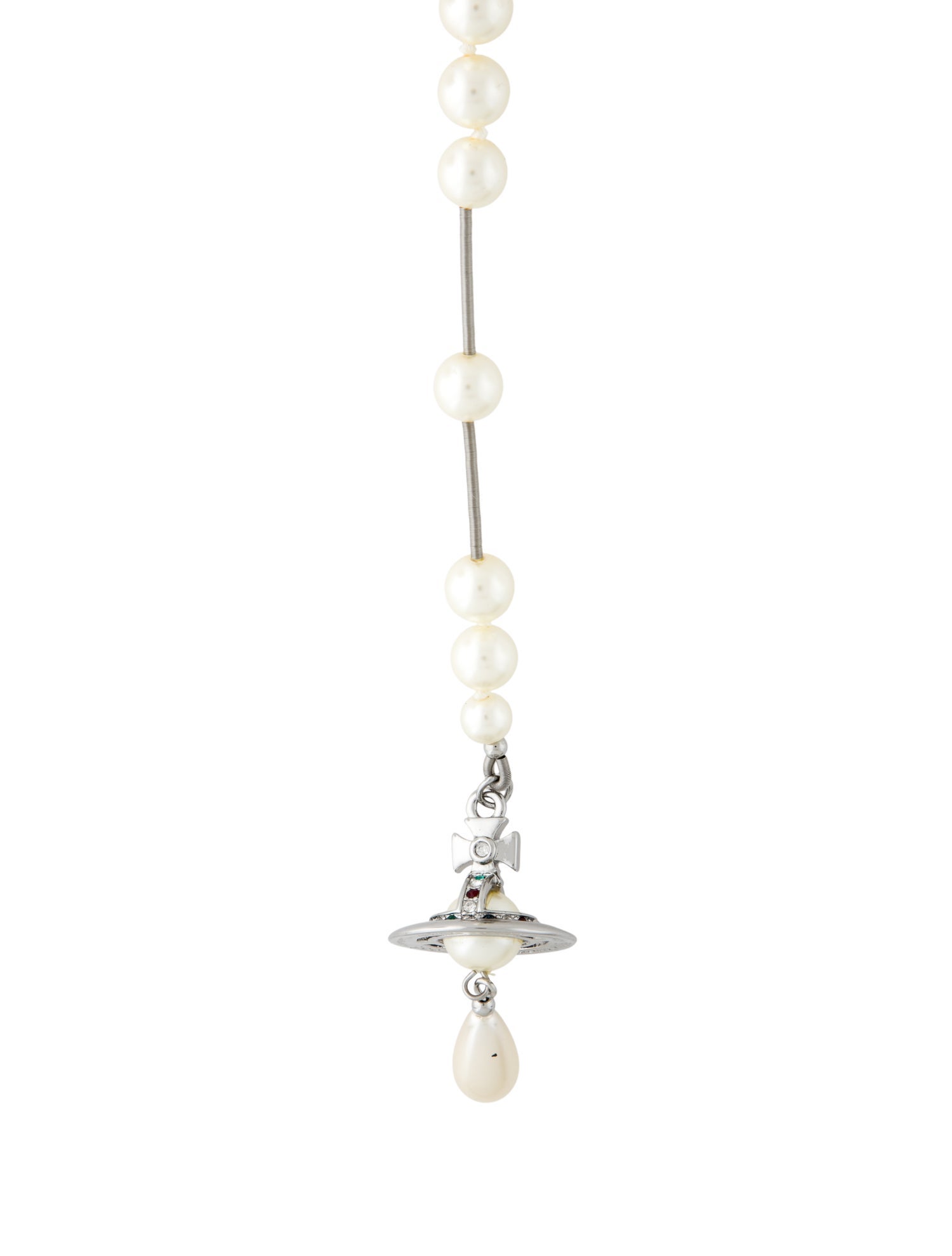 Vivienne Westwood Faux Pearl & Crystal Broken Pearl Necklace