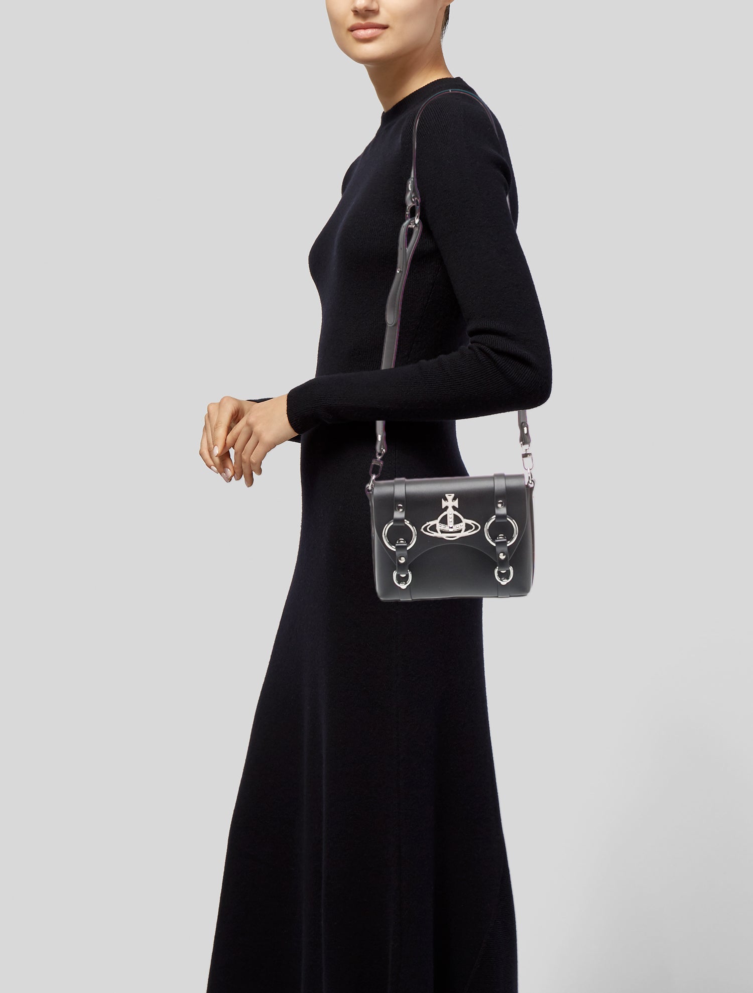 Vivienne Westwood Leather Crossbody Bag - Black Crossbody Bags