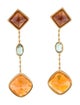 Barry Brinker 18K Fire Opal, Garnet & Tourmaline Drop Earrings
