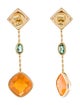 Barry Brinker 18K Fire Opal, Garnet & Tourmaline Drop Earrings