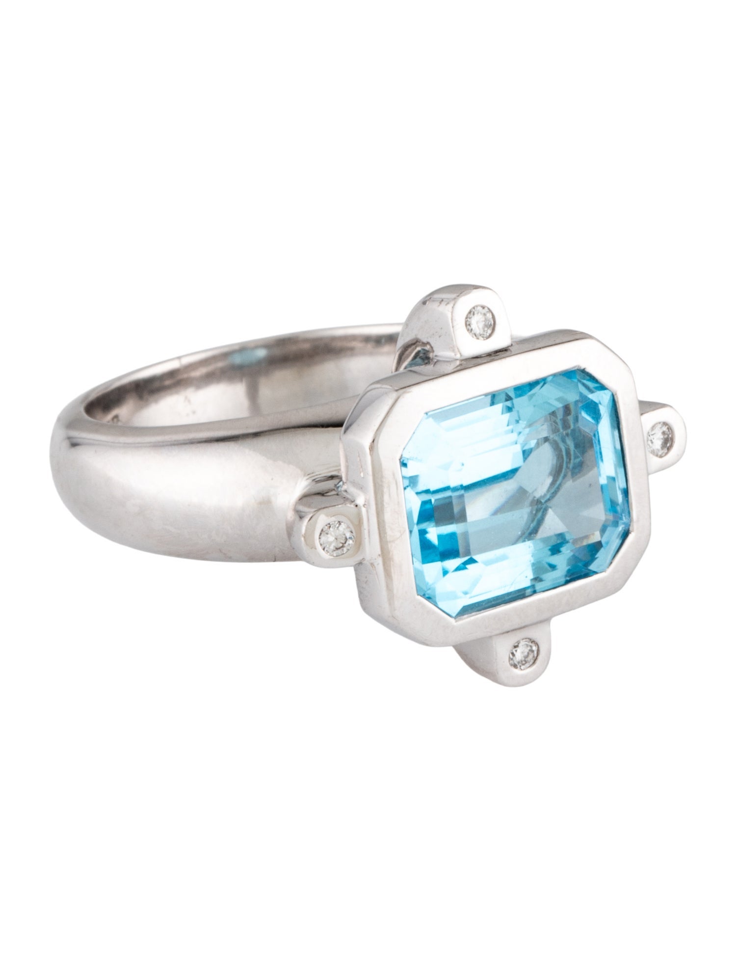 Barry Brinker 18K Topaz & Diamond Cocktail Ring