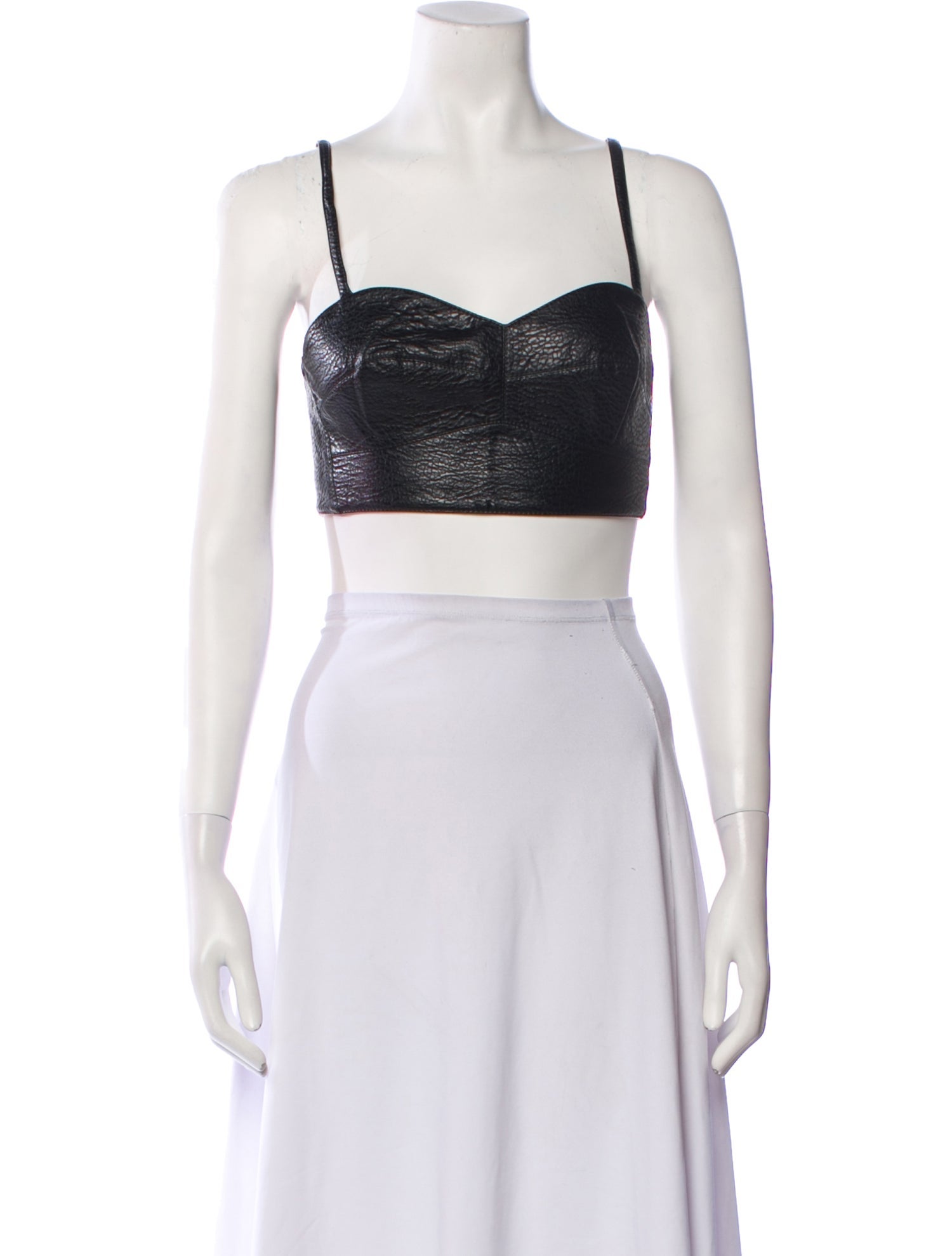 Vika Gazinskaya Square Neckline Sleeveless Crop Top
