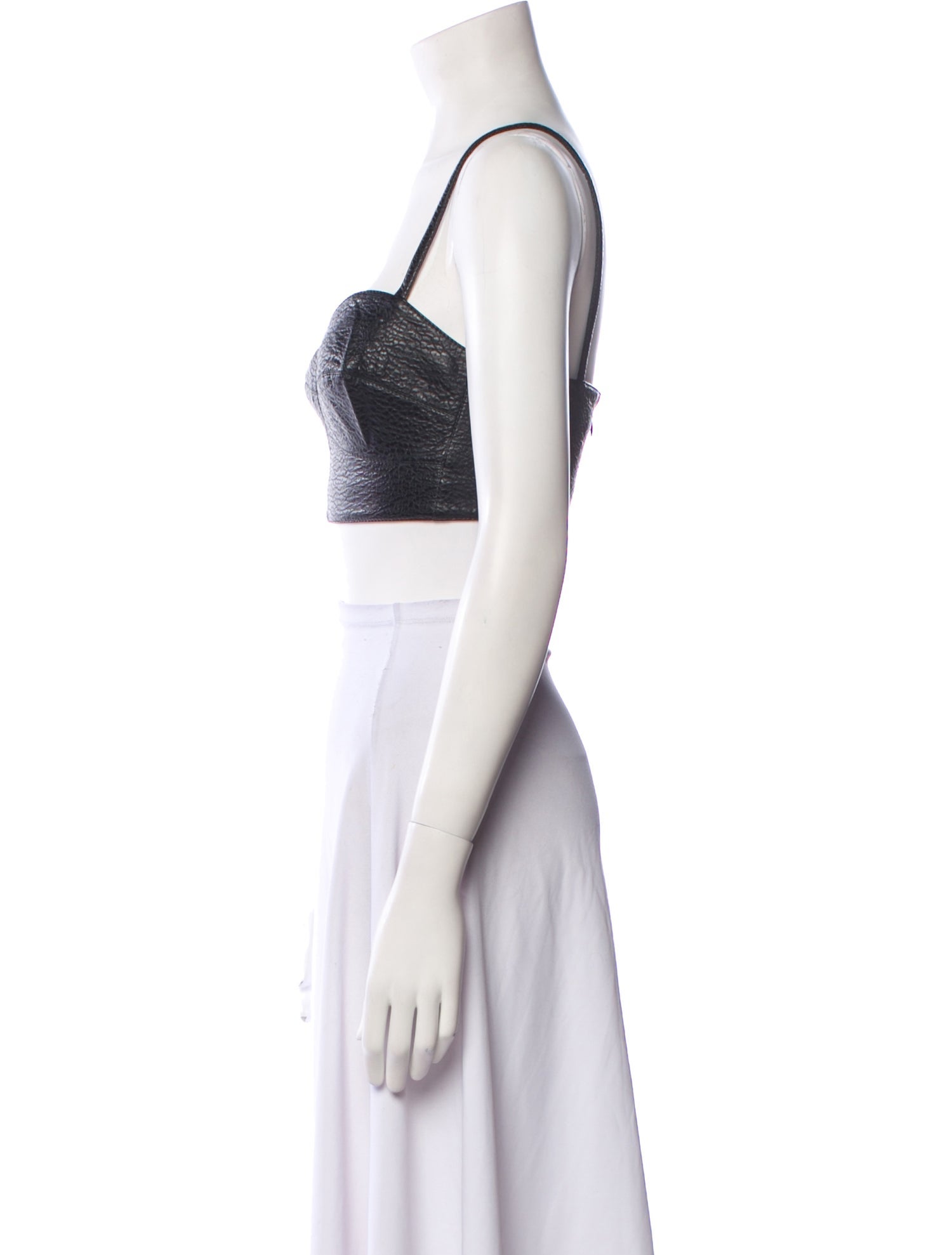 Vika Gazinskaya Square Neckline Sleeveless Crop Top