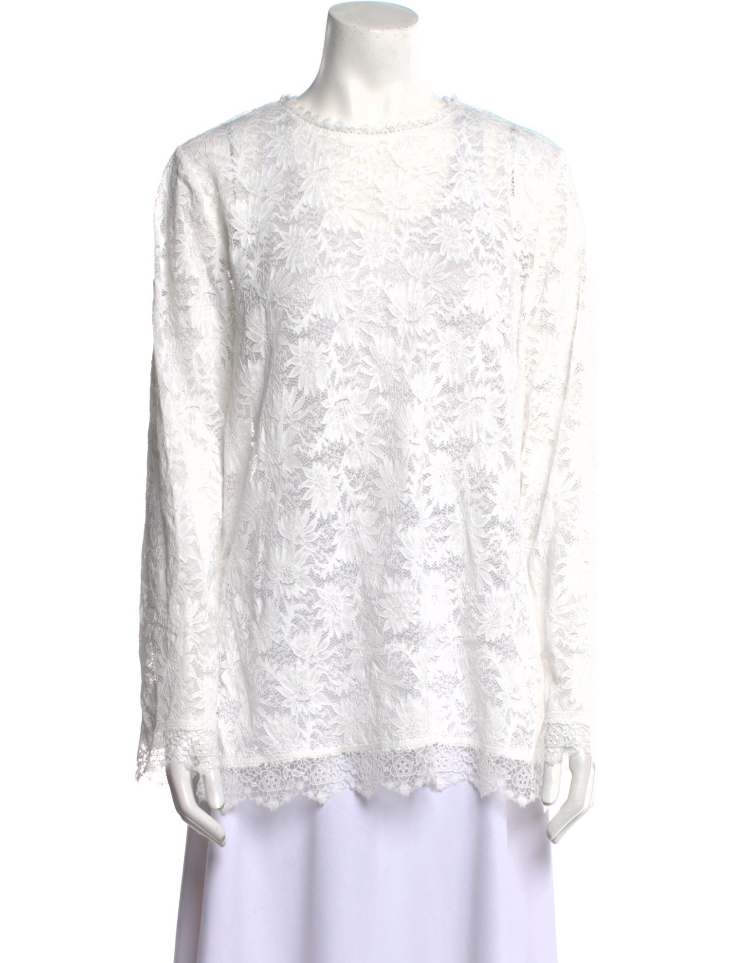 Vika Gazinskaya Lace Crew Neck Blouse