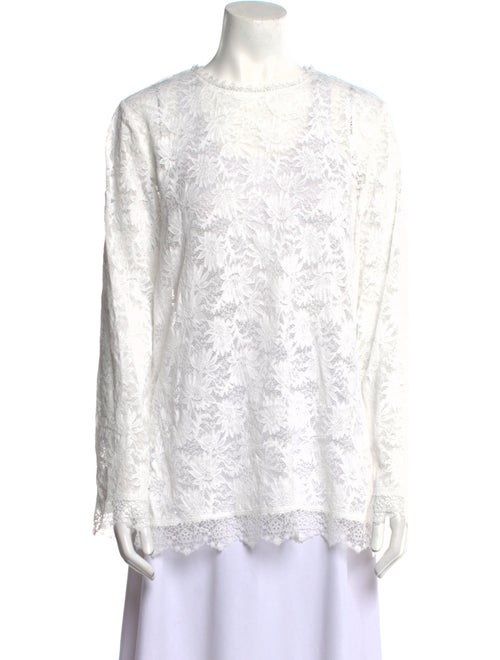 Vika Gazinskaya Lace Crew Neck Blouse