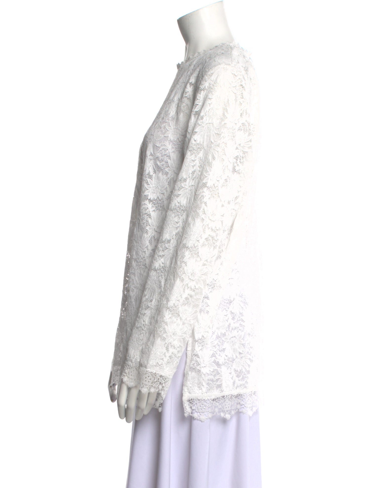 Vika Gazinskaya Lace Crew Neck Blouse
