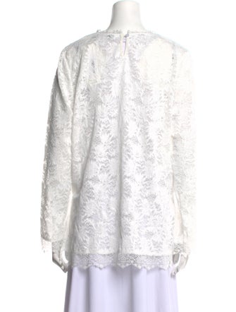 Vika Gazinskaya Lace Crew Neck Blouse
