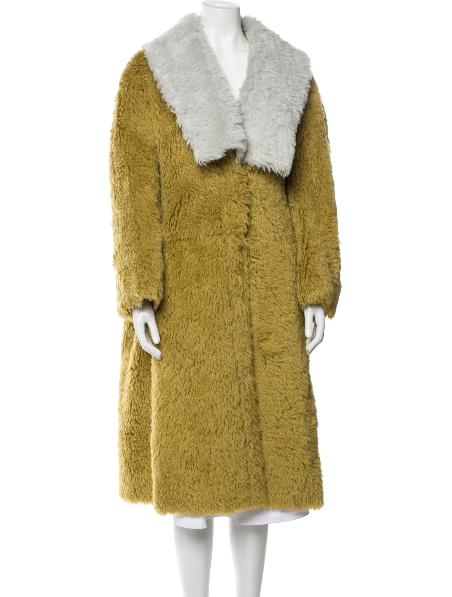 Vika Gazinskaya Wool Faux Fur Coat
