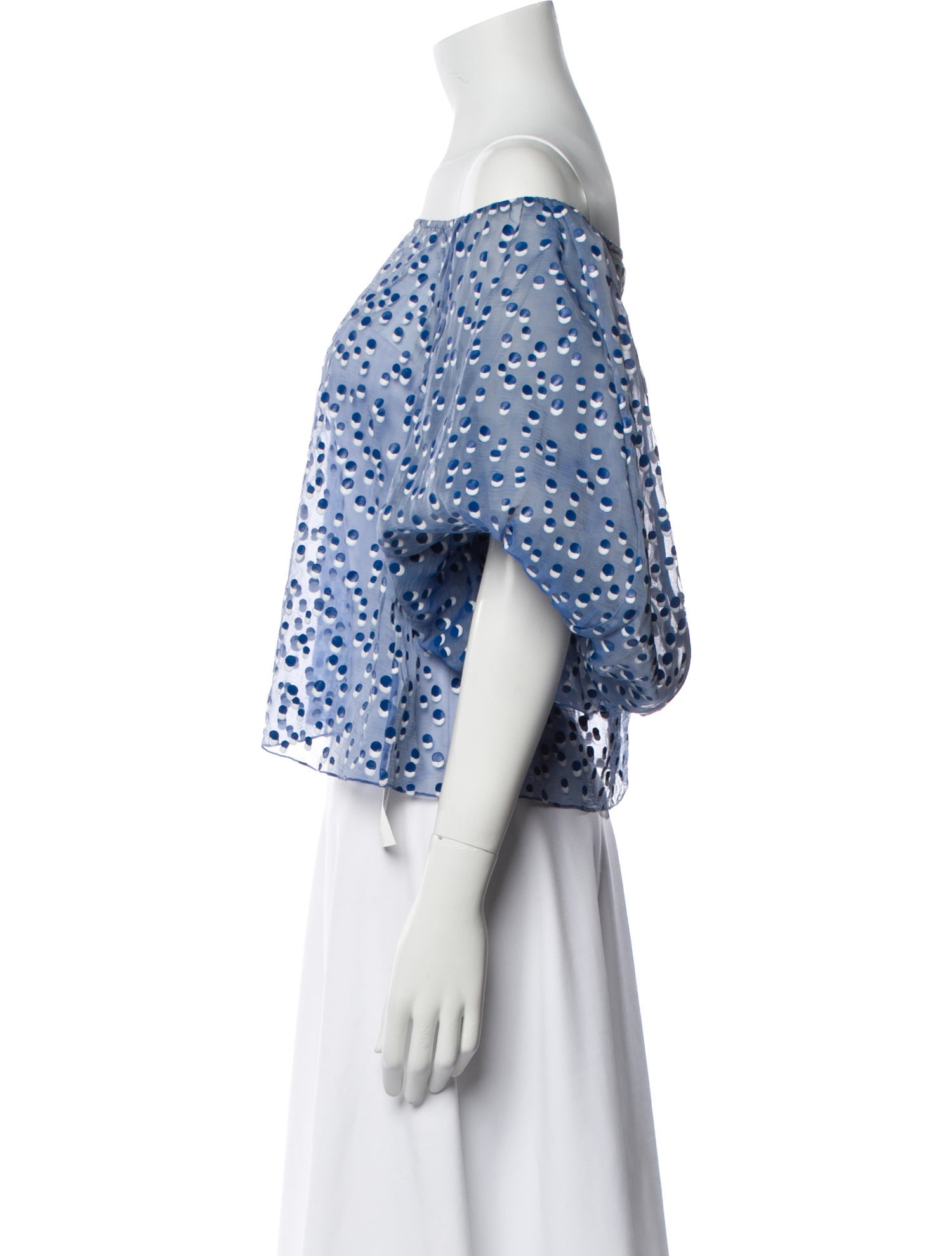 Vika Gazinskaya Printed Off-The-Shoulder Crop Top