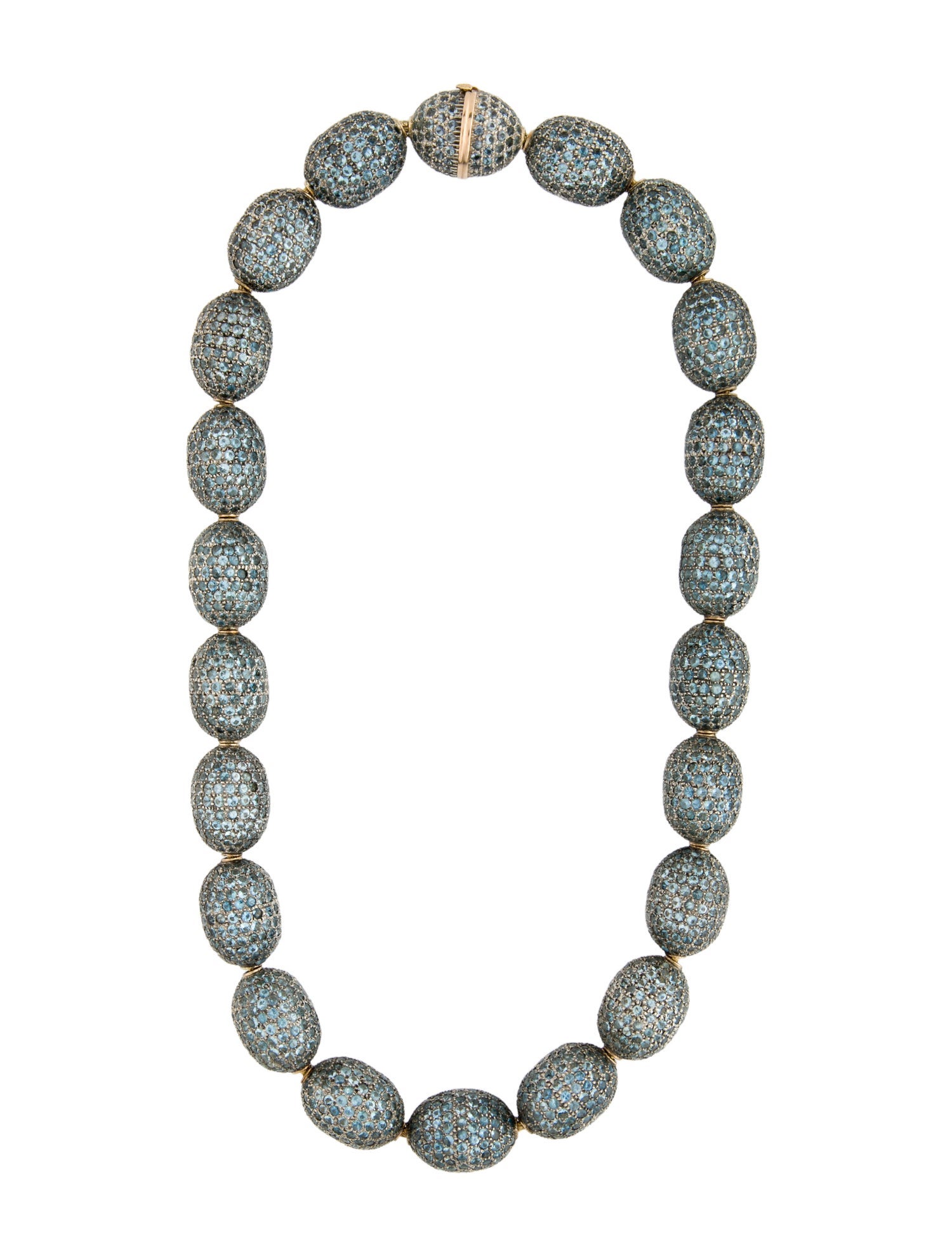 Michele Della Valle Aquamarine Pavé Bead Necklace