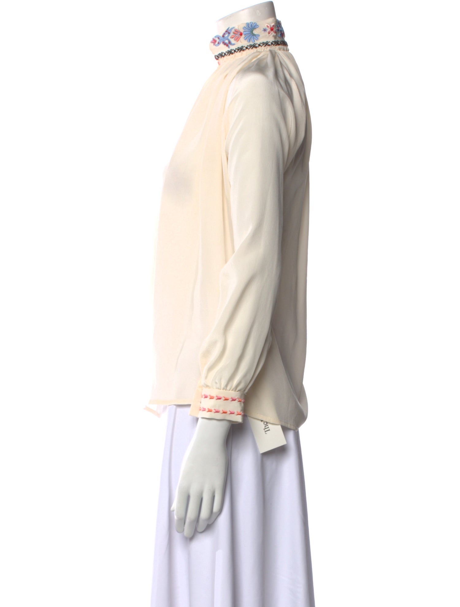 Vilshenko Silk Mock Neck Blouse