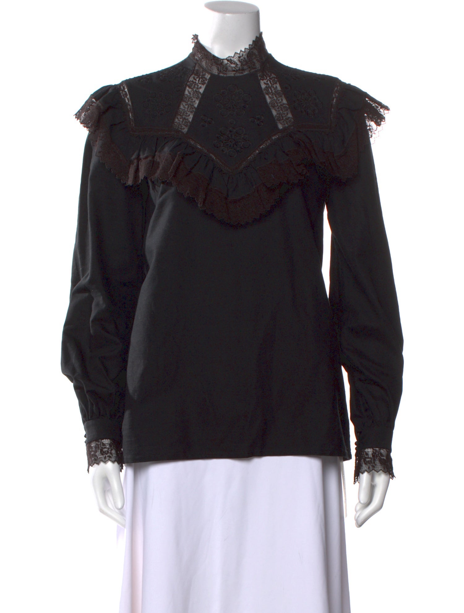 Vilshenko Mock Neck Long Sleeve Blouse