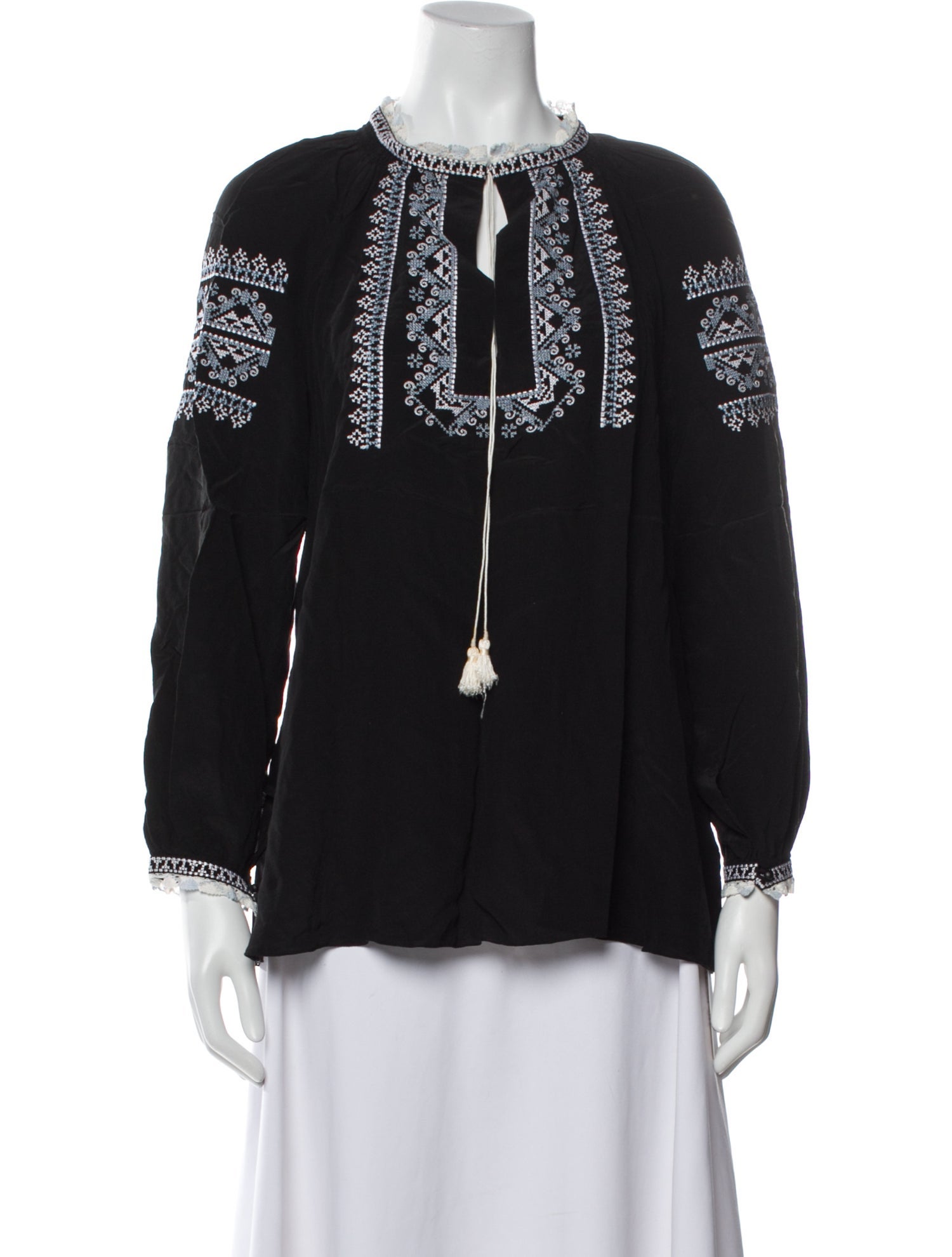 Vilshenko Silk Lace Pattern Blouse