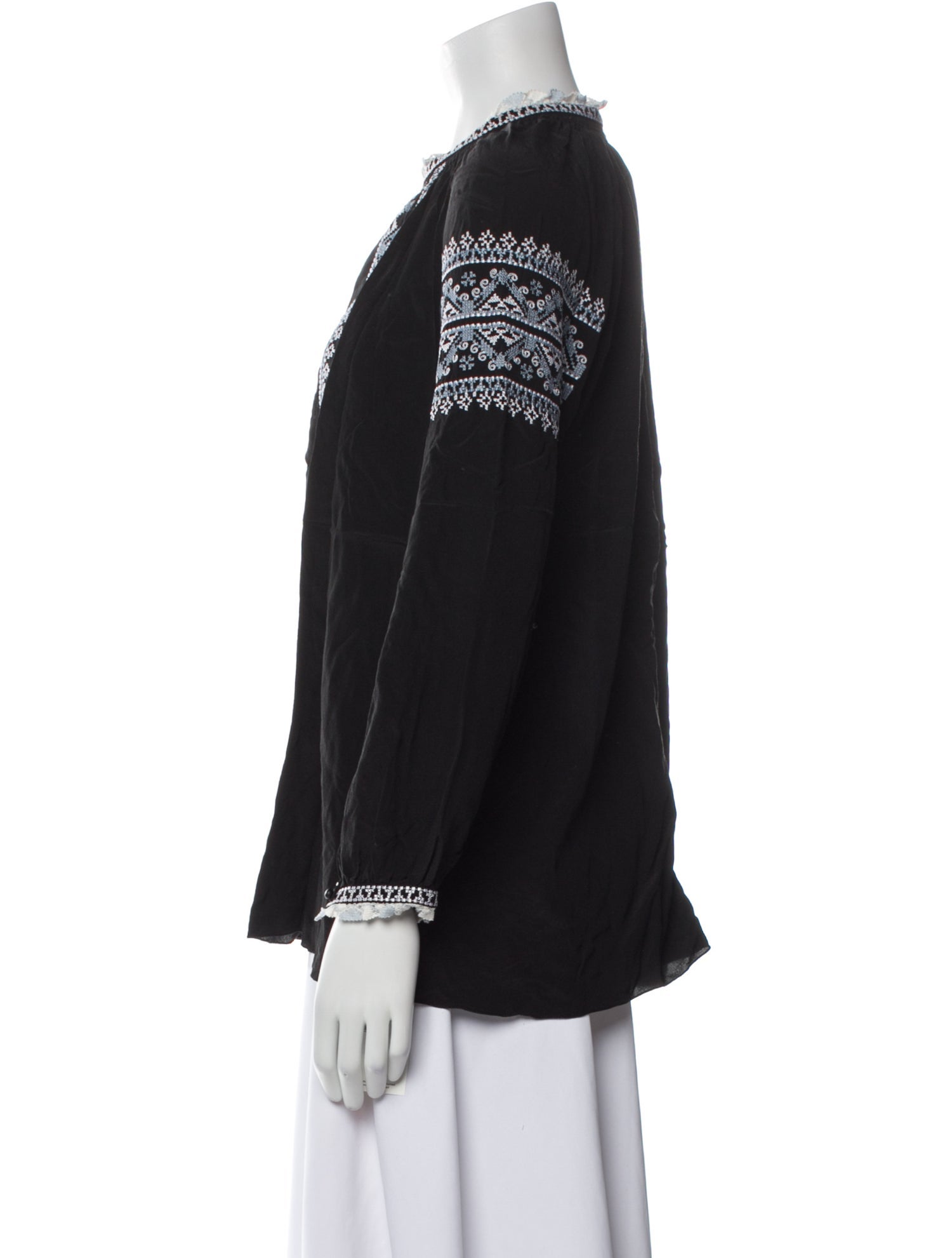 Vilshenko Silk Lace Pattern Blouse