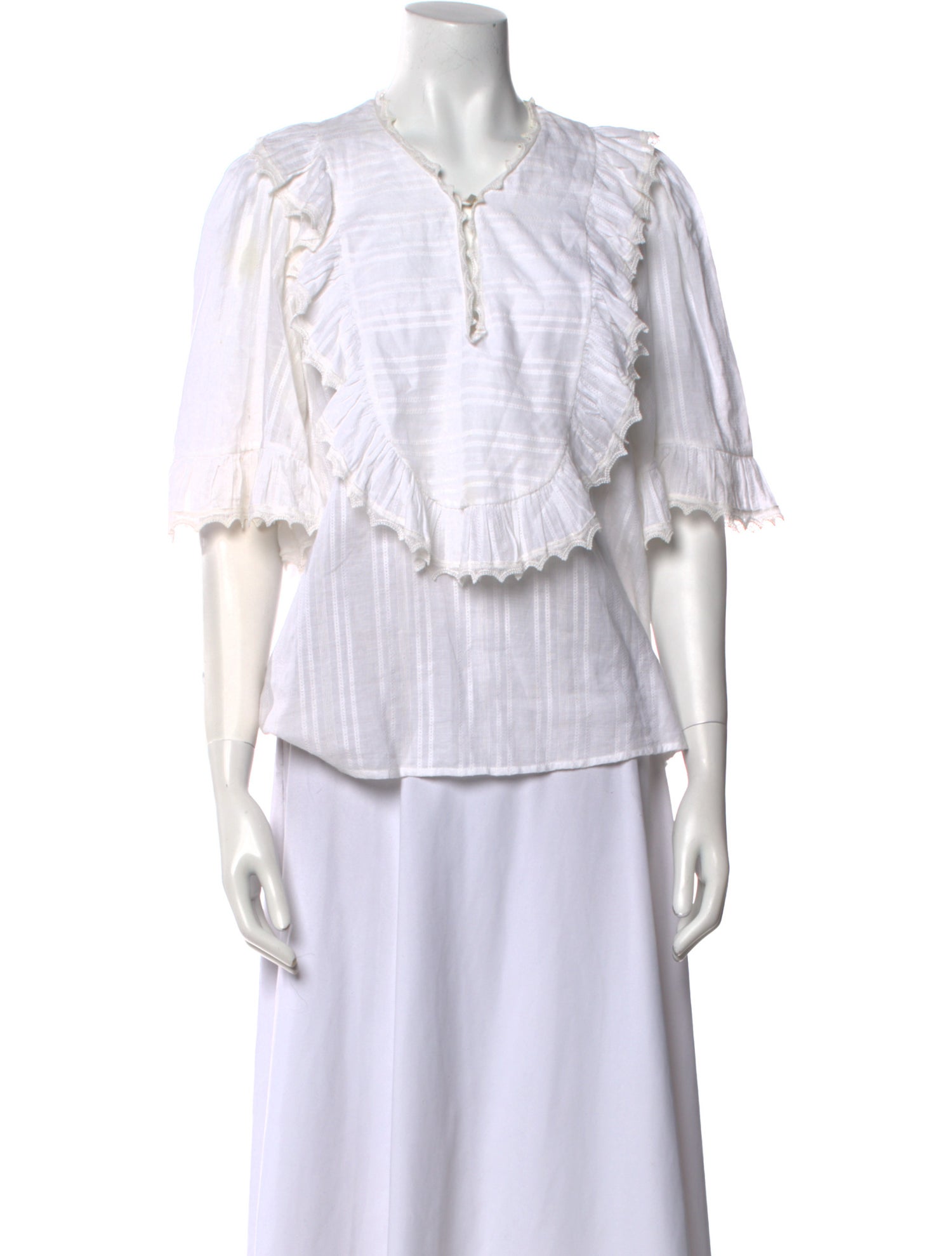 Vilshenko V-Neck Three-Quarter Sleeve Top