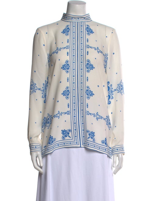 Vilshenko Silk Printed Button-Up Top