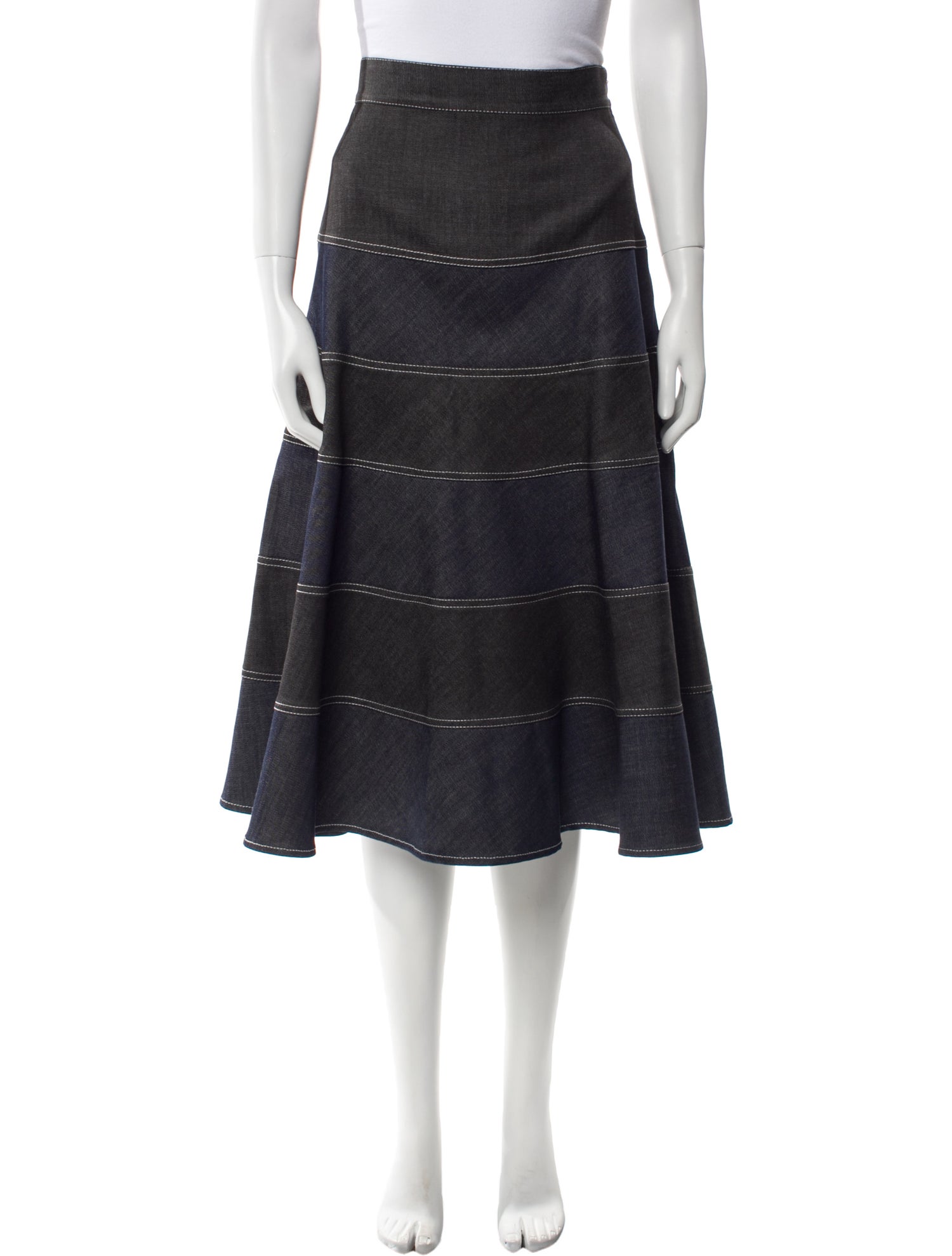 Vilshenko Striped Midi Length Skirt