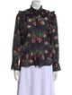 Vilshenko Floral Print Mock Neck Blouse
