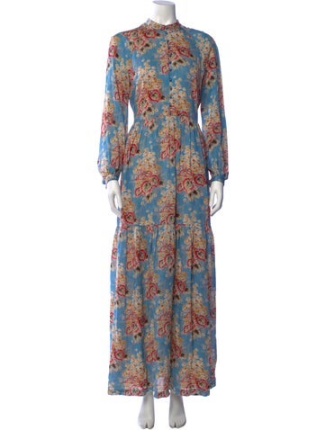 Pre-owned Vilshenko Silk Long Dress In Blue