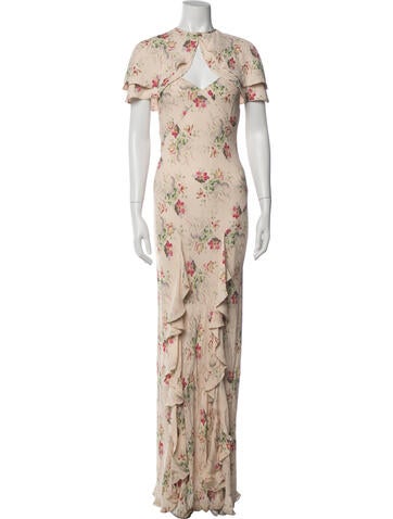 Pre-owned Vilshenko Silk Long Dress In Neutrals