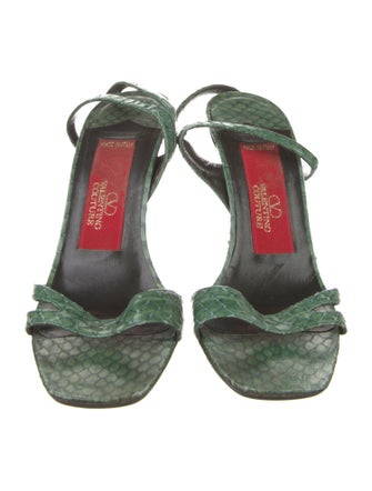 Valentino Couture Python Animal Print Slingback Sandals
