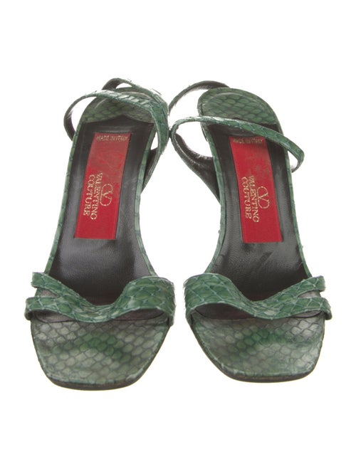 Valentino Couture Python Animal Print Slingback Sandals