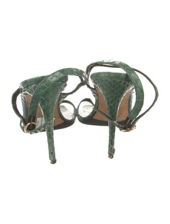 Valentino Couture Python Animal Print Slingback Sandals